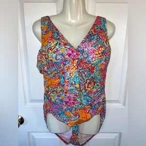 Lauren Ralph Lauren Paisley Print One-Piece Swimsuit Size 12 Summer
